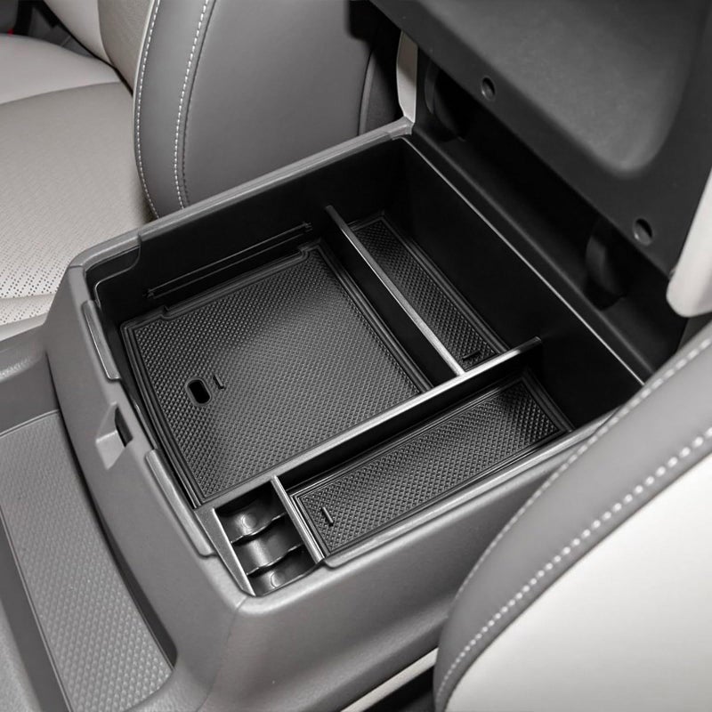 HGWEI Center Console Organizer Compatible with Kia Carnival KA4 MPV 2022 2023 2024 Accessories Armrest Storage Box, Secondary Insert Tray Coin Holder, Black - Image 1